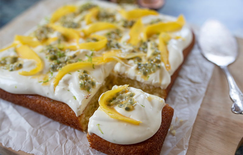 Coconut Cake with Passionfruit and Mango